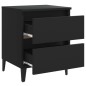 vidaXL Mesita de noche madera contrachapada negro 40x35x50 cm vidaXL Mesita de noche madera contrachapada negro 40x35x50 cm