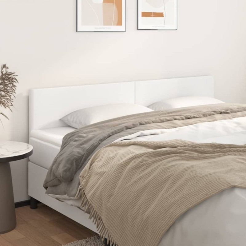 vidaXL Cabeceros 2 unidades de cuero sintético blanco 100x5x78/88 cm vidaXL Cabeceros 2 unidades de cuero sintético blanco 100x5x78/88 cm