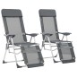 vidaXL Sillas de camping plegables con reposapiés 2 uds textilene gris vidaXL Sillas de camping plegables con reposapiés 2 uds textilene gris