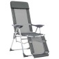 vidaXL Sillas de camping plegables con reposapiés 2 uds textilene gris vidaXL Sillas de camping plegables con reposapiés 2 uds textilene gris