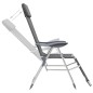 vidaXL Sillas de camping plegables con reposapiés 2 uds textilene gris vidaXL Sillas de camping plegables con reposapiés 2 uds textilene gris