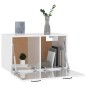 vidaXL Armario pared madera contrachapada blanco brillo 80x35x36,5 cm vidaXL Armario pared madera contrachapada blanco brillo 80x35x36,5 cm