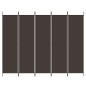 vidaXL Biombo divisor de 5 paneles de tela marrón 250x200 cm vidaXL Biombo divisor de 5 paneles de tela marrón 250x200 cm