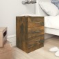 vidaXL Mesita de noche madera contrachapada roble ahumado 38x35x56 cm vidaXL Mesita de noche madera contrachapada roble ahumado 38x35x56 cm