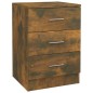 vidaXL Mesita de noche madera contrachapada roble ahumado 38x35x56 cm vidaXL Mesita de noche madera contrachapada roble ahumado 38x35x56 cm