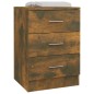vidaXL Mesita de noche madera contrachapada roble ahumado 38x35x56 cm vidaXL Mesita de noche madera contrachapada roble ahumado 38x35x56 cm