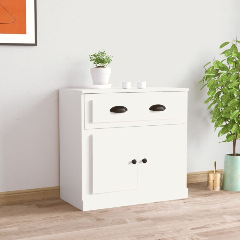 vidaXL Aparador de madera contrachapada blanco 70x35,5x67,5 cm vidaXL Aparador de madera contrachapada blanco 70x35,5x67,5 cm