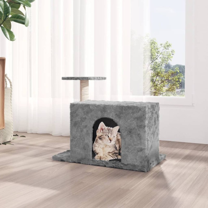 vidaXL Rascador para gatos con postes de sisal gris claro 51 cm