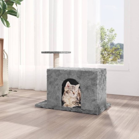 vidaXL Rascador para gatos con postes de sisal gris claro 51 cm