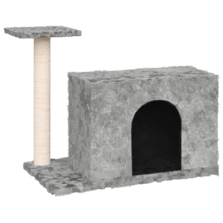 vidaXL Rascador para gatos con postes de sisal gris claro 51 cm