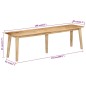vidaXL Banco de madera maciza de mango 160x40x45 cm vidaXL Banco de madera maciza de mango 160x40x45 cm