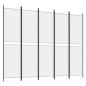 vidaXL Biombo divisor de 5 paneles de tela blanco 250x200 cm