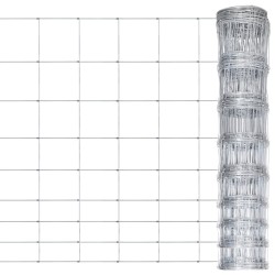 vidaXL Valla de jardín de acero galvanizado plateado 50x1,2 m
