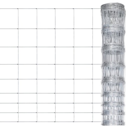 vidaXL Valla de jardín de acero galvanizado plateado 50x1,2 m