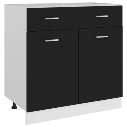 vidaXL Mueble inferior de cocina madera ingeniería negro 80x46x81,5 cm