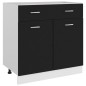 vidaXL Mueble inferior de cocina madera ingeniería negro 80x46x81,5 cm vidaXL Mueble inferior de cocina madera ingeniería negro 80x46x81,5 cm