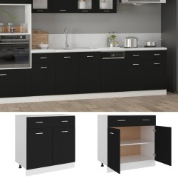 vidaXL Mueble inferior de cocina madera ingeniería negro 80x46x81,5 cm