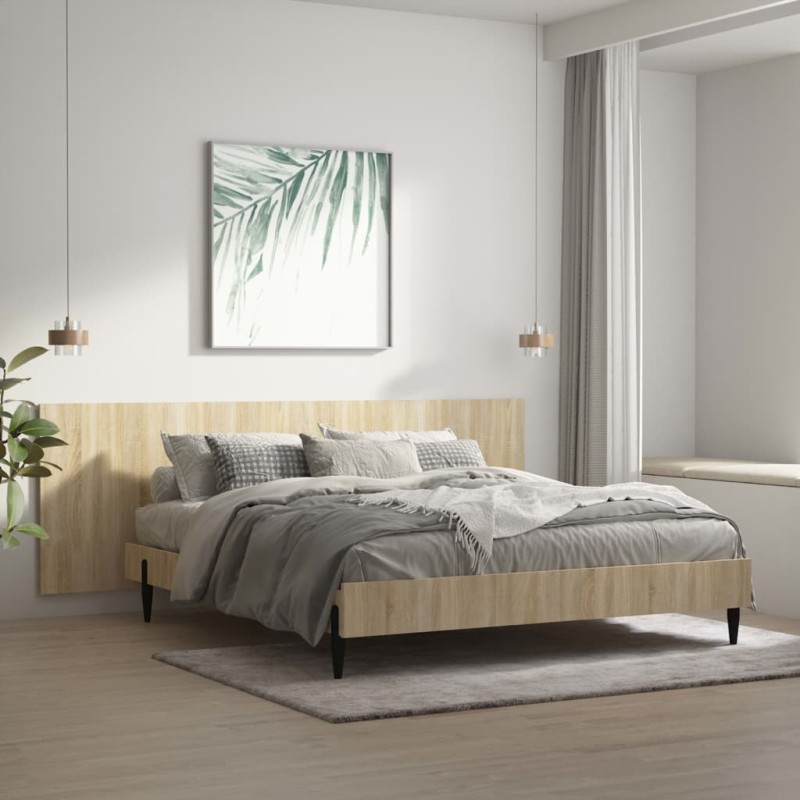 vidaXL Cabecero pared madera contrachapada roble Sonoma 240x1,5x80cm vidaXL Cabecero pared madera contrachapada roble Sonoma 240x1,5x80cm