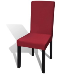 vidaXL Funda de silla elástica recta 4 unidades burdeos