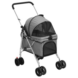 vidaXL Cochecito para perros plegable tela oxford gris 76x50x100 cm