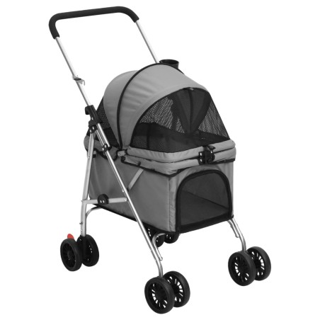 vidaXL Cochecito para perros plegable tela oxford gris 76x50x100 cm