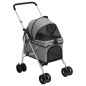 vidaXL Cochecito para perros plegable tela oxford gris 76x50x100 cm vidaXL Cochecito para perros plegable tela oxford gris 76x50x100 cm