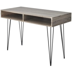 vidaXL Escritorio con 2 compartimentos gris 