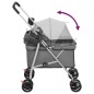 vidaXL Cochecito para perros plegable tela oxford gris 76x50x100 cm vidaXL Cochecito para perros plegable tela oxford gris 76x50x100 cm