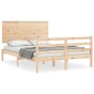 vidaXL Estructura de cama de matrimonio con cabecero madera maciza vidaXL Estructura de cama de matrimonio con cabecero madera maciza