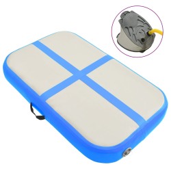 vidaXL Esterilla inflable de gimnasia con bomba PVC azul 60x100x10 cm