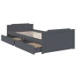 vidaXL Estructura cama con cajones madera maciza de pino gris 90x200cm vidaXL Estructura cama con cajones madera maciza de pino gris 90x200cm