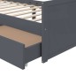 vidaXL Estructura cama con cajones madera maciza de pino gris 90x200cm vidaXL Estructura cama con cajones madera maciza de pino gris 90x200cm