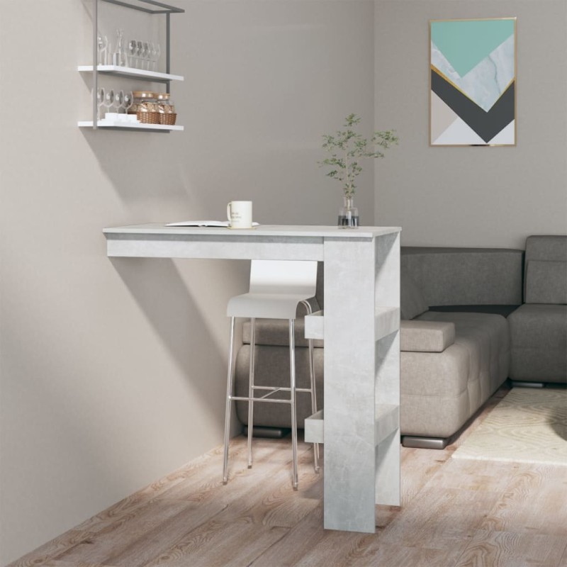 vidaXL Mesa de bar de pared madera contrachapada gris 102x45x103,5cm vidaXL Mesa de bar de pared madera contrachapada gris 102x45x103,5cm