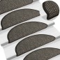 vidaXL Alfombra autoadhesiva escalera sisal 15 uds antracita 56x17x3cm