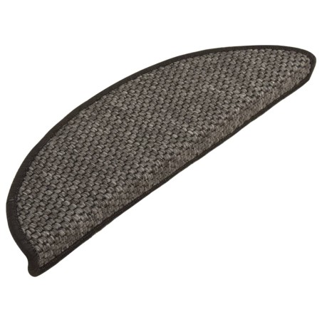 vidaXL Alfombra autoadhesiva escalera sisal 15 uds antracita 56x17x3cm