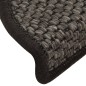 vidaXL Alfombra autoadhesiva escalera sisal 15 uds antracita 56x17x3cm