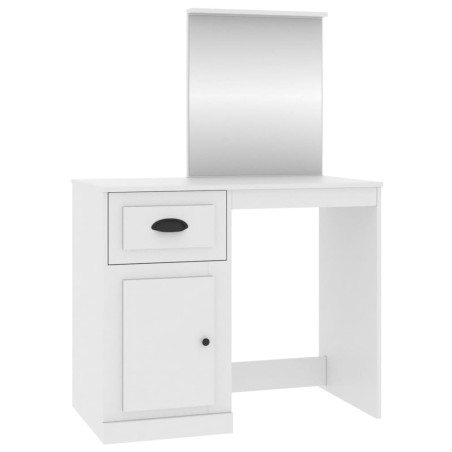 vidaXL Tocador con espejo madera contrachapada blanco 90x50x132,5 cm