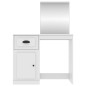 vidaXL Tocador con espejo madera contrachapada blanco 90x50x132,5 cm