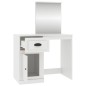 vidaXL Tocador con espejo madera contrachapada blanco 90x50x132,5 cm