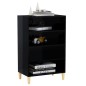 vidaXL Aparador de madera contrachapada negro brillante 57x35x90 cm vidaXL Aparador de madera contrachapada negro brillante 57x35x90 cm
