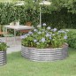 vidaXL Jardinera arriate acero recubrimiento polvo plata 140x140x36 cm vidaXL Jardinera arriate acero recubrimiento polvo plata 140x140x36 cm