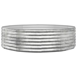 vidaXL Jardinera arriate acero recubrimiento polvo plata 140x140x36 cm