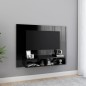 vidaXL Mueble TV de pared contrachapado negro brillante 120x23,5x90 cm