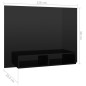 vidaXL Mueble TV de pared contrachapado negro brillante 120x23,5x90 cm