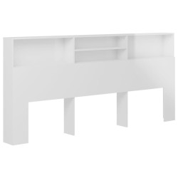 vidaXL Mueble cabecero blanco brillante 220x19x103,5 cm