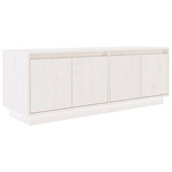 vidaXL Mueble de TV de madera maciza de pino blanco 110x34x40 cm