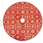vidaXL Falda del árbol de Navidad de lujo con calcetín tela roja 122cm vidaXL Falda del árbol de Navidad de lujo con calcetín tela roja 122cm