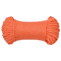 vidaXL Cuerda de trabajo polipropileno naranja 8 mm 100 m