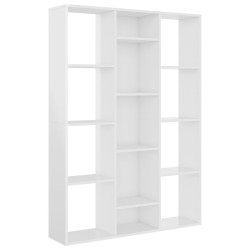 vidaXL Divisor/estantería aglomerado blanco brillante 100x24x140 cm