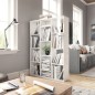 vidaXL Divisor/estantería aglomerado blanco brillante 100x24x140 cm vidaXL Divisor/estantería aglomerado blanco brillante 100x24x140 cm